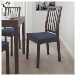 Фото2.Крісло, темно-коричневий, сидіння Orrsta синій EKEDALEN IKEA 892.652.52